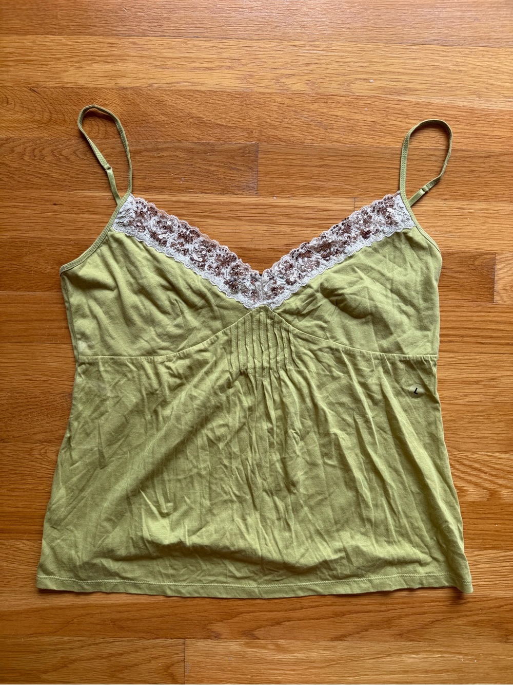 Vintage Y2K The Limited Green Lace Trim Tank Top – Size Large